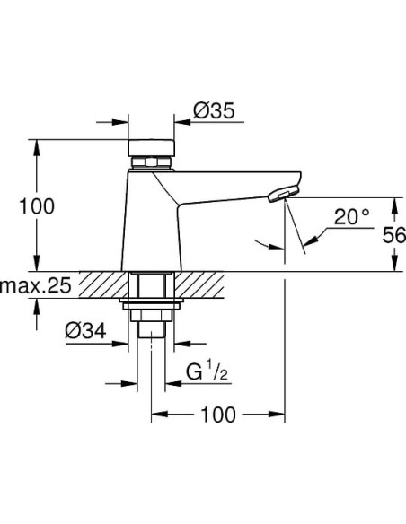 Grohe krāns Euroeco Cosmopolitan T 36265000 - 9 Grohe krāns Euroeco Cosmopolitan T 36265000 - 9