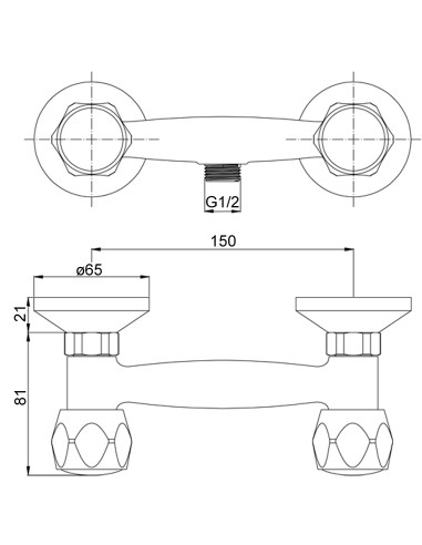 Dušas krāns bez komplekta MG2140 RING, DIVUPE