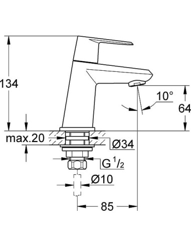Grohe krāns Eurodisc Cosmopolitan 23051002 - 4