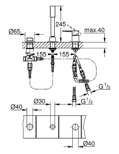 Grohe jaucējkrāns uz vannas malas Lineare New 19965001 - 3 Grohe jaucējkrāns uz vannas malas Lineare New 19965001 - 3
