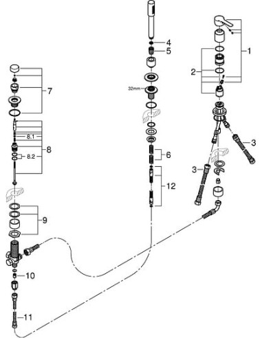 Grohe jaucējkrāns uz vannas malas Lineare New 19965001 - 4