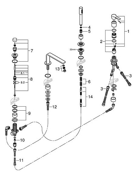 Grohe jaucējkrāns uz vannas malas Lineare New 19577DC1 - 4