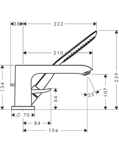 Hansgrohe jaucējkrāns uz vannas malas Metris...