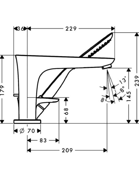Hansgrohe jaucējkrāns uz vannas malas PuraVida 15432000