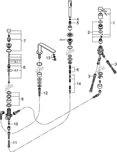 Grohe jaucējkrāns uz vannas malas Lineare New 19577001 - 4