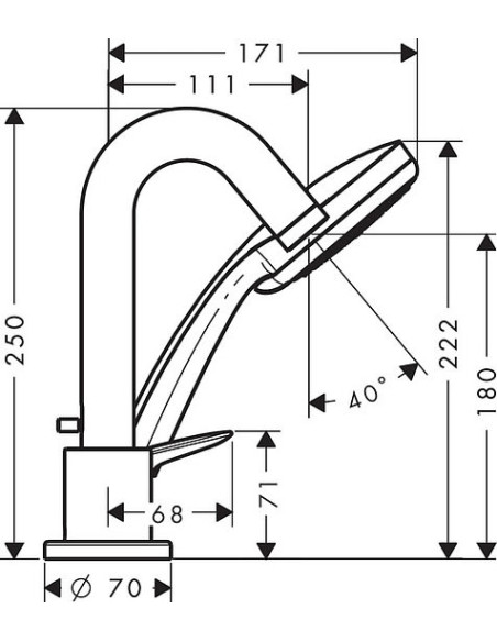 Hansgrohe jaucējkrāns uz vannas malas Logis 71313000