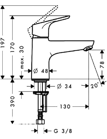 Hansgrohe jaucējkrāns uz vannas malas Focus E2 31931000
