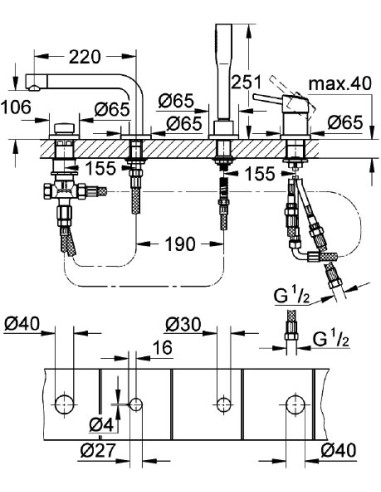 Grohe jaucējkrāns uz vannas malas Concetto New 19576002 - 6