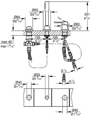 Grohe jaucējkrāns uz vannas malas Essence New 19976001 - 4