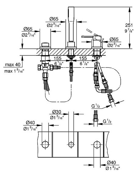 Grohe jaucējkrāns uz vannas malas Essence New 19976001 - 4 Grohe jaucējkrāns uz vannas malas Essence New 19976001 - 4