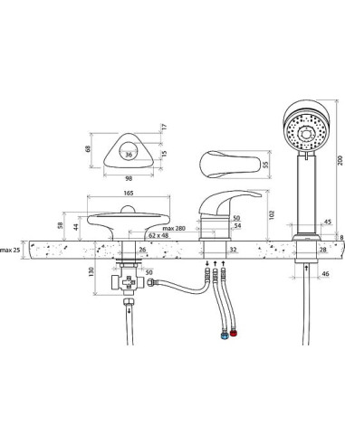 Ravak jaucējkrāns uz vannas malas RS 025.00 - 5