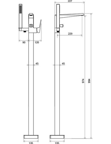 Ravak jaucējkrāns vannai ar dušu Freedom FM 081.00 - 4