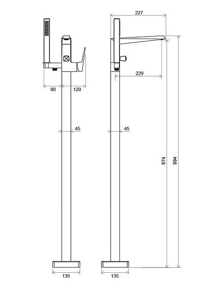 Ravak jaucējkrāns vannai ar dušu Freedom FM 081.00 - 4 Ravak jaucējkrāns vannai ar dušu Freedom FM 081.00 - 4