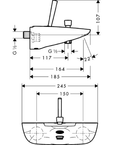 Hansgrohe jaucējkrāns vannai ar dušu PuraVida...