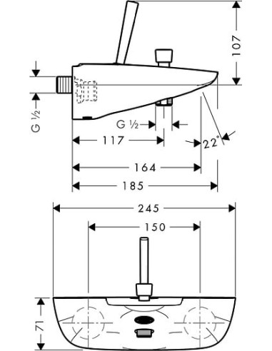 Hansgrohe jaucējkrāns vannai ar dušu PuraVida...
