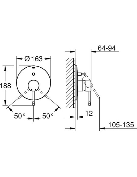 Grohe jaucējkrāns vannai ar dušu Essence New 19285GL1 - 3 Grohe jaucējkrāns vannai ar dušu Essence New 19285GL1 - 3