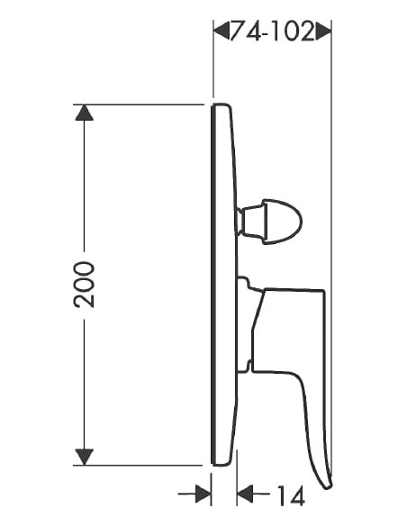 Hansgrohe jaucējkrāns vannai ar dušu Metris 31484000