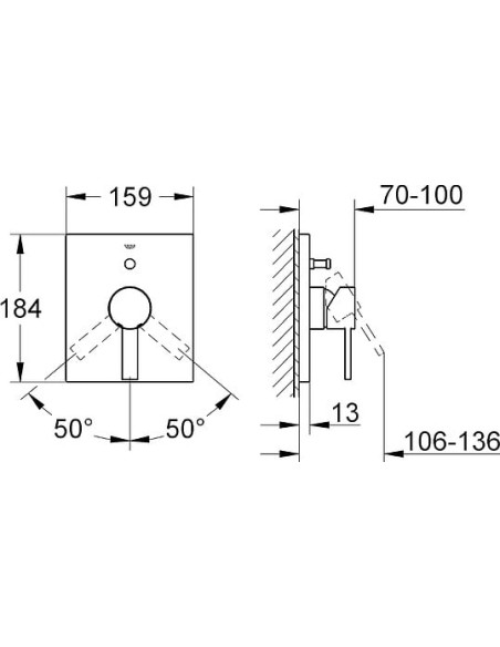 Grohe jaucējkrāns vannai ar dušu Allure 19315000 - 3