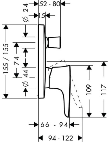 Hansgrohe jaucējkrāns vannai ar dušu PuraVida...