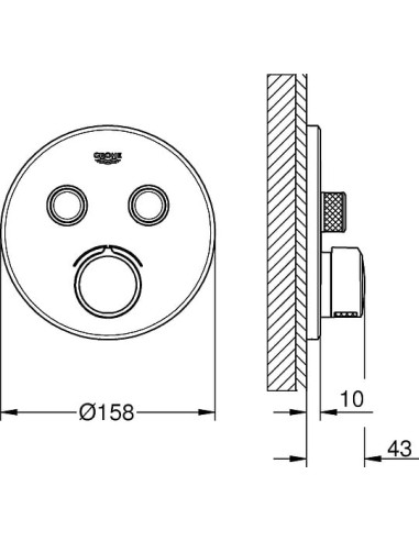 Grohe jaucējkrāns vannai ar dušu Grohtherm SmartControl 29145000 - 3