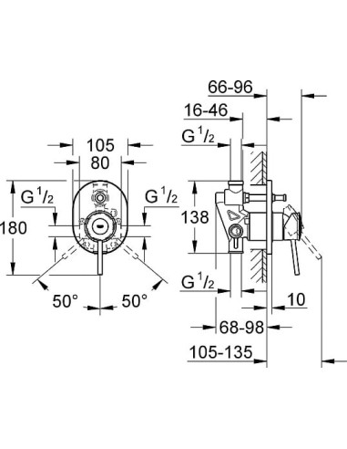 Grohe jaucējkrāns vannai ar dušu BauClassic 29047000 - 4