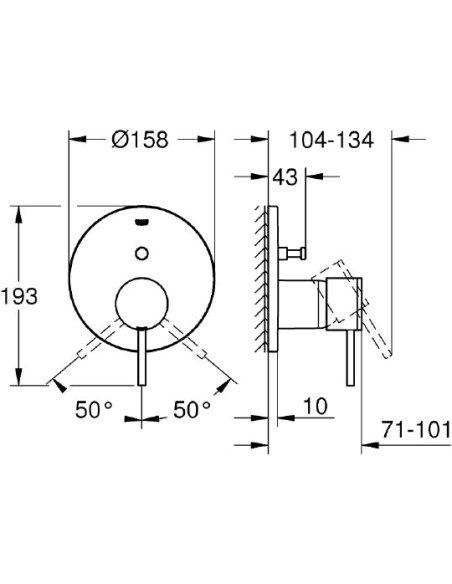 Grohe jaucējkrāns vannai ar dušu Atrio New 24066003 - 5