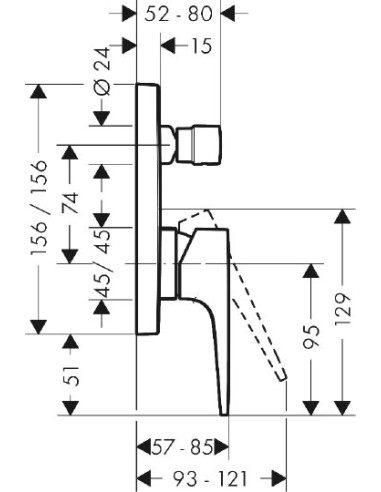 Hansgrohe jaucējkrāns vannai ar dušu Metropol...