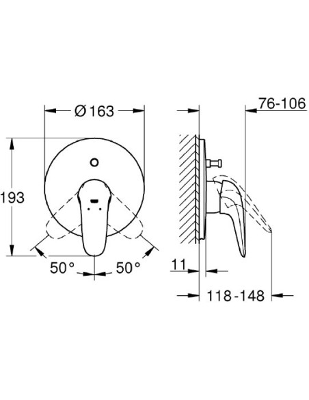 Grohe jaucējkrāns vannai ar dušu Eurostyle 29099LS3 - 3