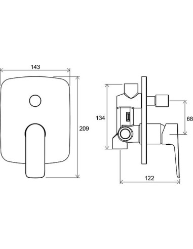 Ravak jaucējkrāns vannai ar dušu Classic CL 061.00 - 3