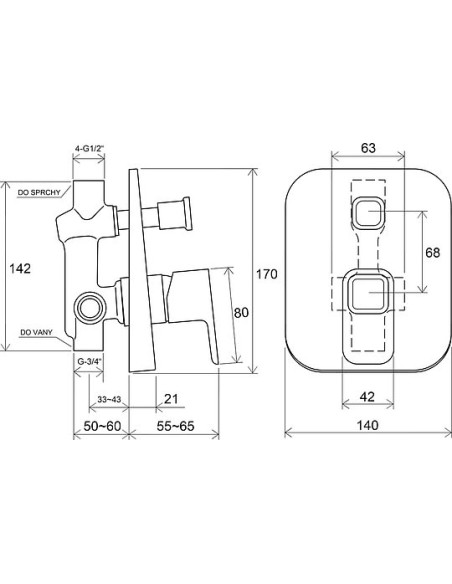 Ravak jaucējkrāns vannai ar dušu 10° TD 061.00 - 3 Ravak jaucējkrāns vannai ar dušu 10° TD 061.00 - 3