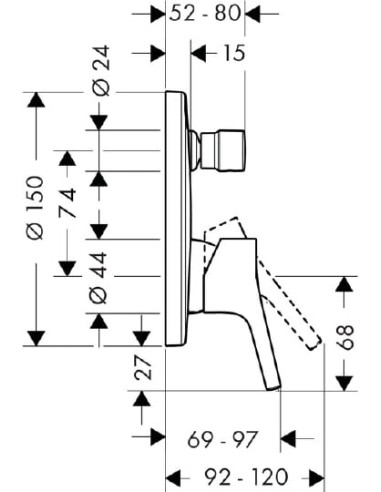 Hansgrohe jaucējkrāns vannai ar dušu Talis S2...