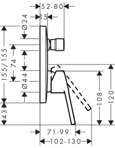 Hansgrohe jaucējkrāns vannai ar dušu Logis loop...
