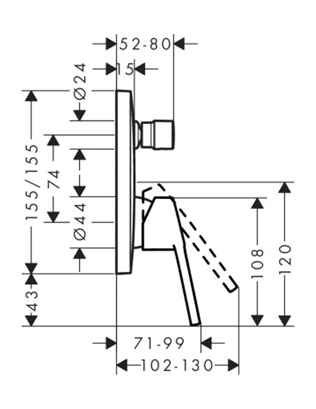 Hansgrohe jaucējkrāns vannai ar dušu Logis loop 71264000