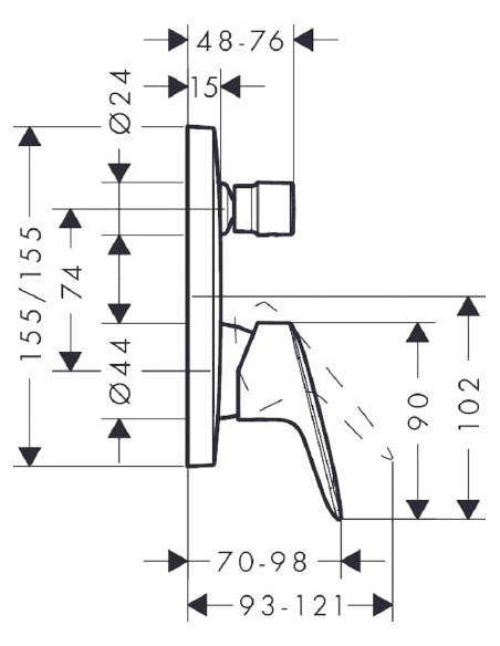 Hansgrohe jaucējkrāns vannai ar dušu Logis 71405000