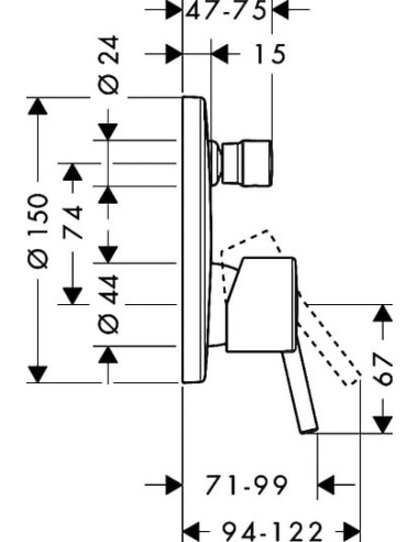 Hansgrohe jaucējkrāns vannai ar dušu Talis S...