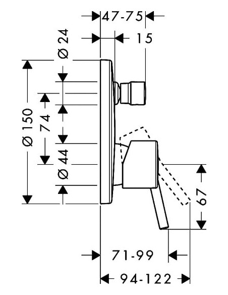 Hansgrohe jaucējkrāns vannai ar dušu Talis S 32475000