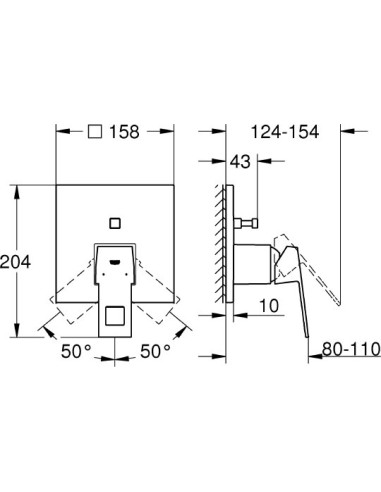 Grohe jaucējkrāns vannai ar dušu Eurocube 24062000 - 3