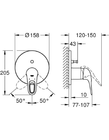 Grohe jaucējkrāns vannai ar dušu Eurostyle New 24049003 - 3 Grohe jaucējkrāns vannai ar dušu Eurostyle New 24049003 - 3