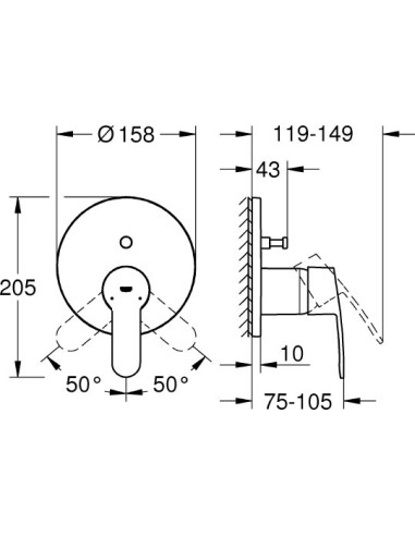 Grohe jaucējkrāns vannai ar dušu Eurostyle 24052002 - 3