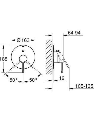 Grohe jaucējkrāns vannai ar dušu Essence 19285001 - 3