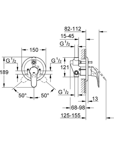 Grohe jaucējkrāns vannai ar dušu Euroeco 32747000 - 3