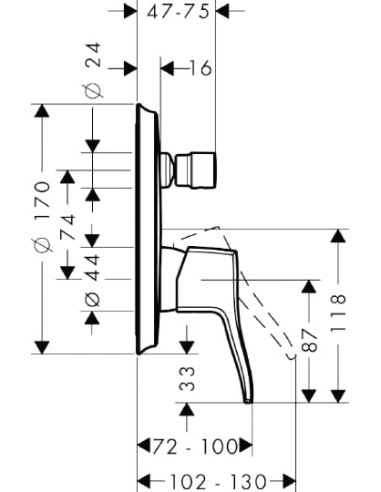 Hansgrohe jaucējkrāns vannai ar dušu Metris...