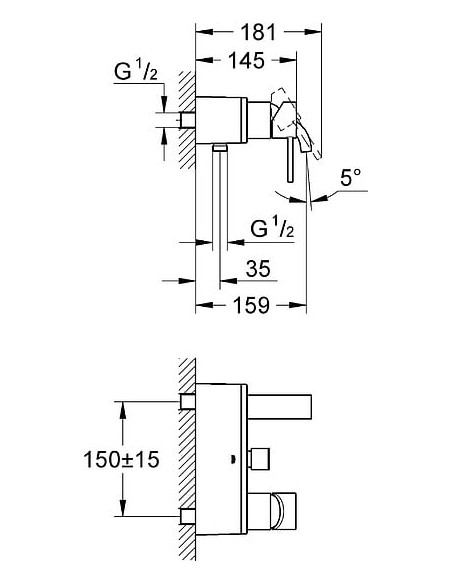 Grohe jaucējkrāns vannai ar dušu Allure 32826000 - 4