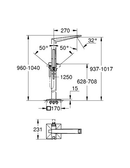 Grohe jaucējkrāns vannai ar dušu Allure Brilliant 23119000 - 9
