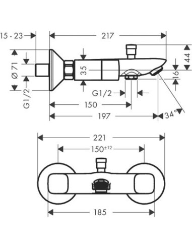 Hansgrohe jaucējkrāns vannai ar dušu Logis...