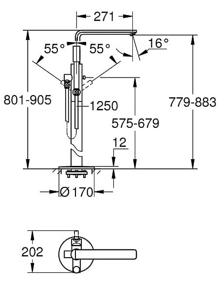 Grohe jaucējkrāns vannai ar dušu Lineare New 23792DC1 - 4