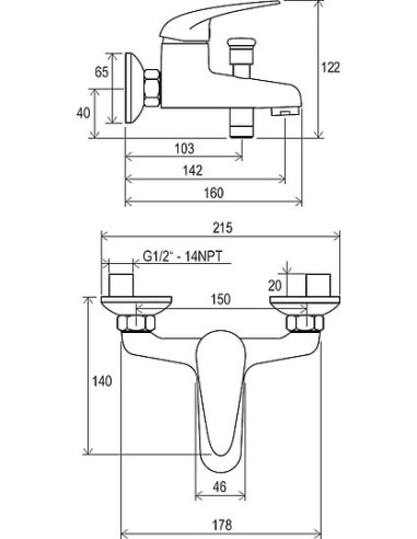 Ravak jaucējkrāns vannai ar dušu Suzan SN 022.00/150 - 5