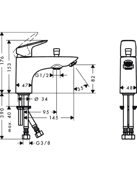 Hansgrohe jaucējkrāns vannai ar dušu Logis 71312000