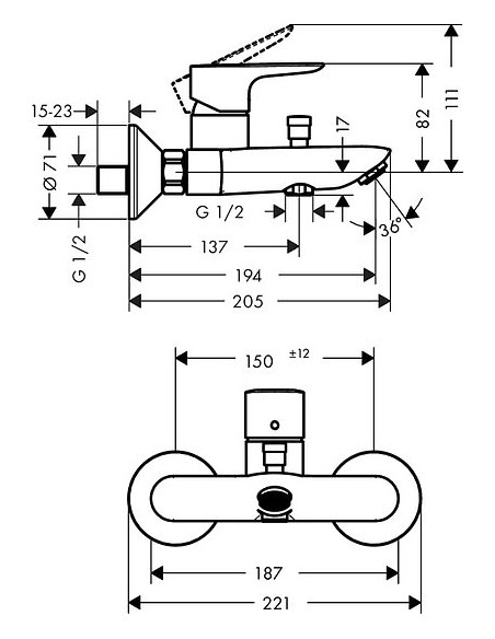 Talis E vannas maisītājs, hroms