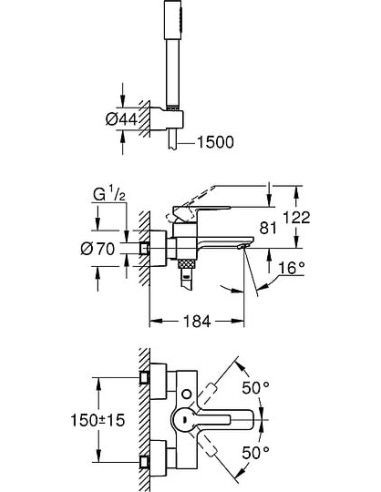 Grohe jaucējkrāns vannai ar dušu Lineare New 33850001 - 5